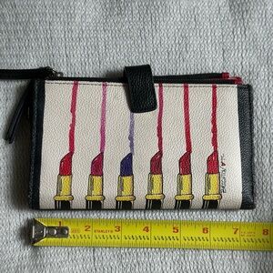 Brighton Black and White Wallet with Lipstick Design